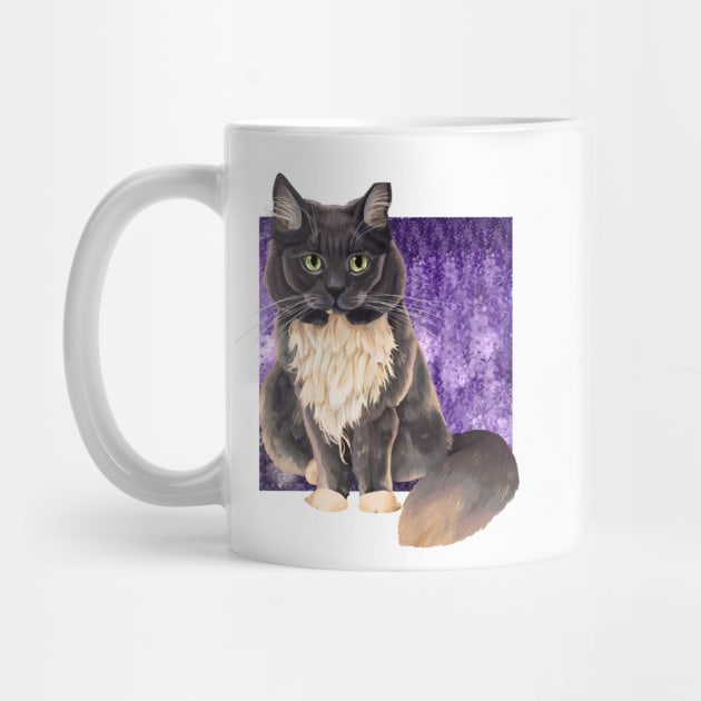 Abstract Lavender Cat by Blacklightco